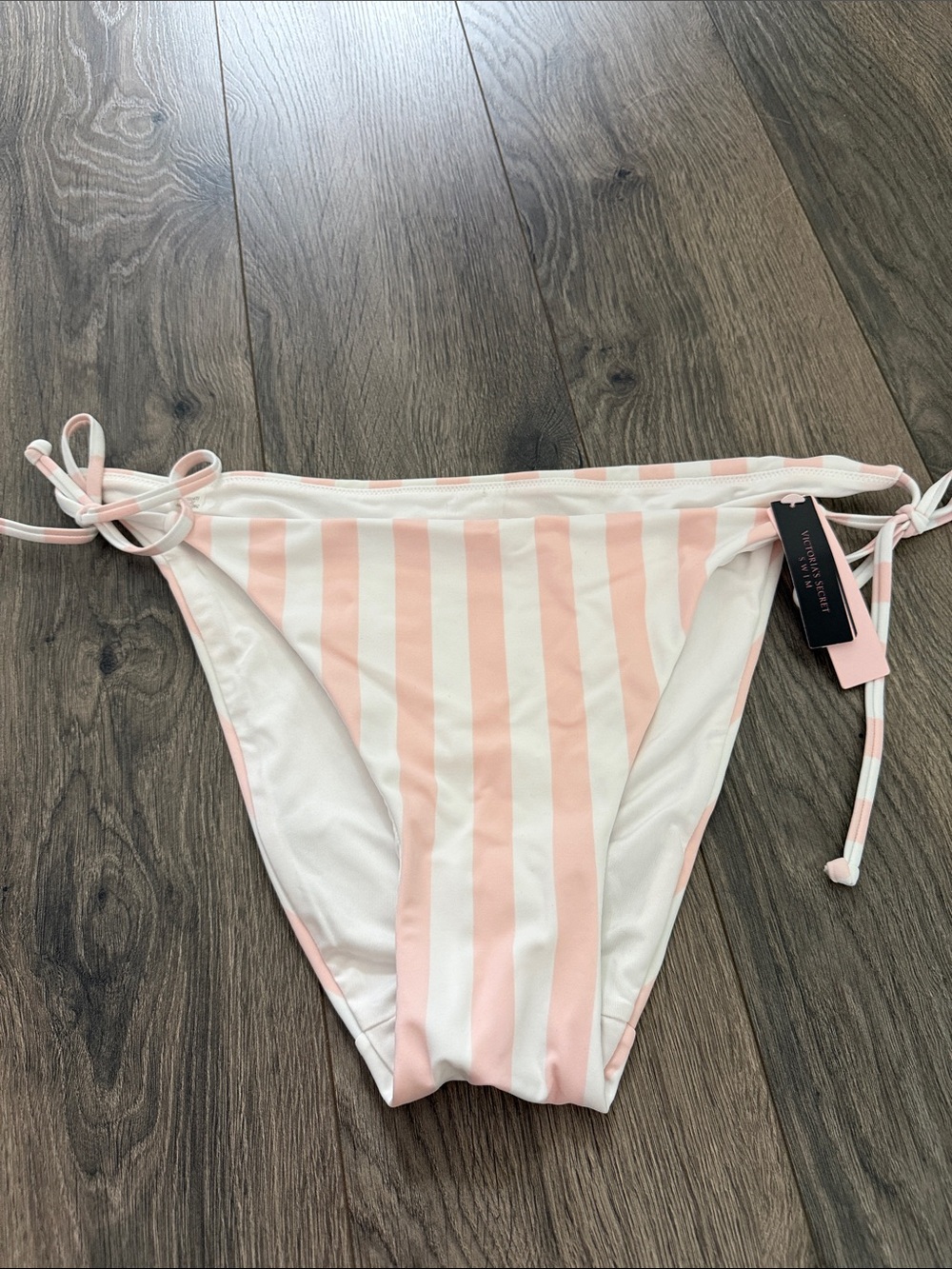 Victoria's Secret Pink & White Stripe Tie-Side Bikini Bottoms